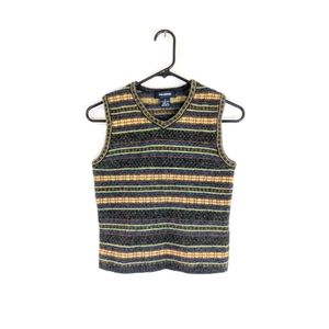 Vintage The Limited Fair Isle Striped Fuzzy Knit Grunge/Fairycore Sweater Vest